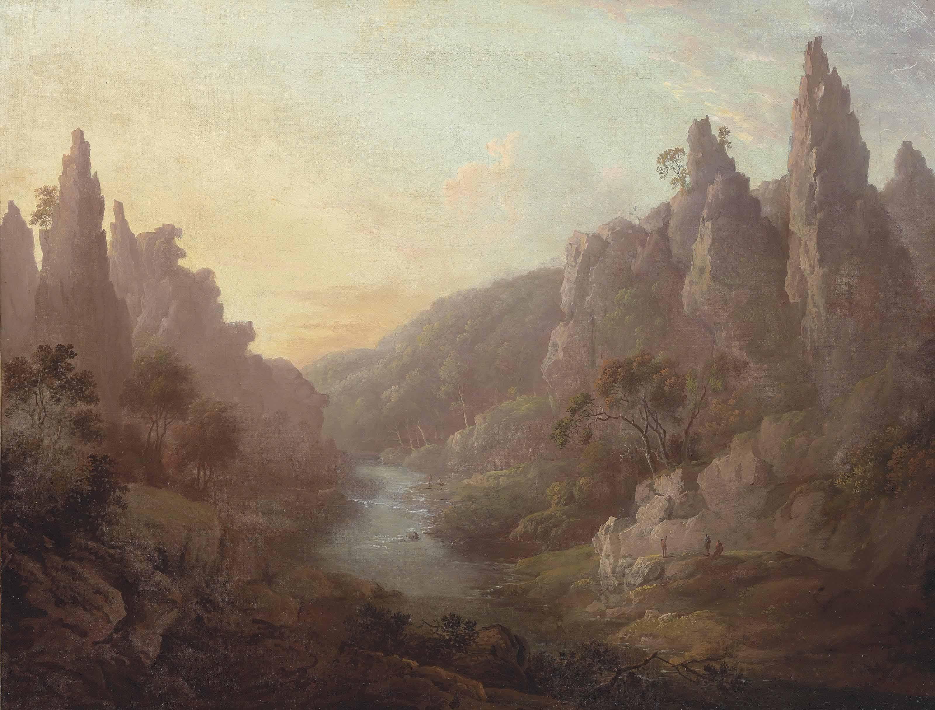 Alexander Nasmyth - A capriccio view of Dovedale, Derbyshire