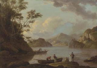 Alexander Nasmyth - A View of Loch Lomond With Figures And Boats In The Foreground