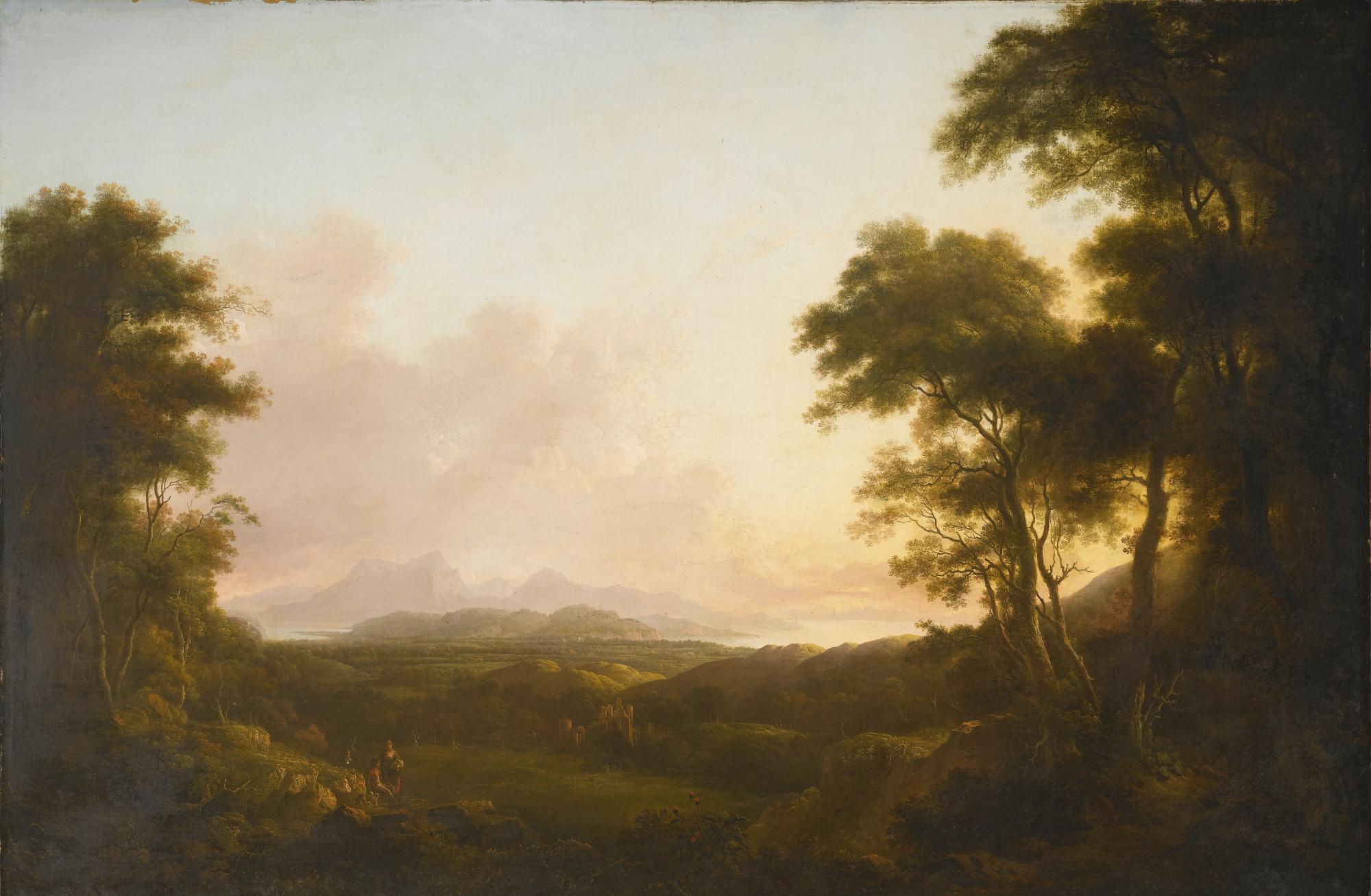 Alexander Nasmyth - View Of Crosbie Castle In Ayrshire, With The Isle Of Arran Beyond