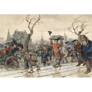 Alexander Nikolaevich Benois - A Stormy Day, St.Petersburg