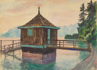Alexander Nikolaevich Benois - Bathing Cabin On Lake Lucerne