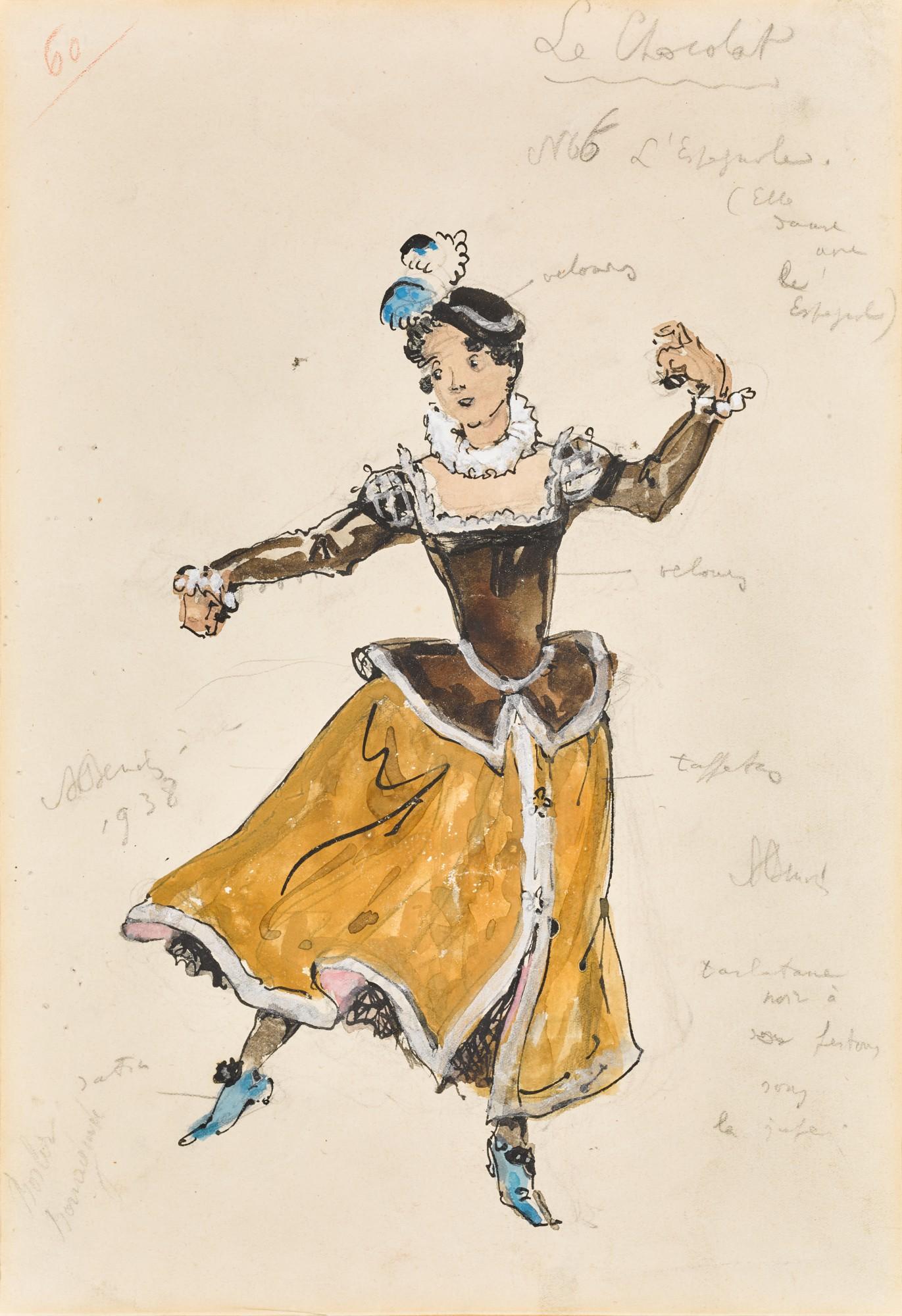 Alexander Nikolaevich Benois - Costume Designs for A Spaniard, A Spanish Lady and Herr Drosselmayer from The Nutcracker