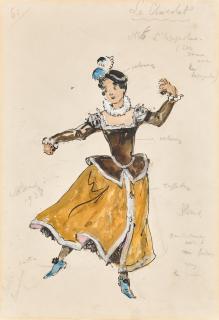 Alexander Nikolaevich Benois - Costume Designs for A Spaniard, A Spanish Lady and Herr Drosselmayer from The Nutcracker