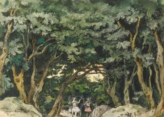 Alexander Nikolaevich Benois - Set Design For A Woodland Scene