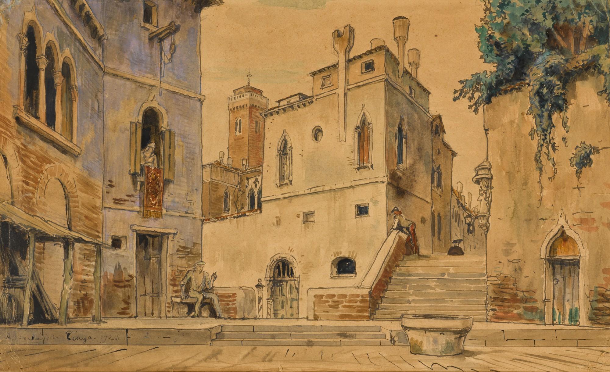 Alexander Nikolaevich Benois - Set Design for The Merchant of Venice