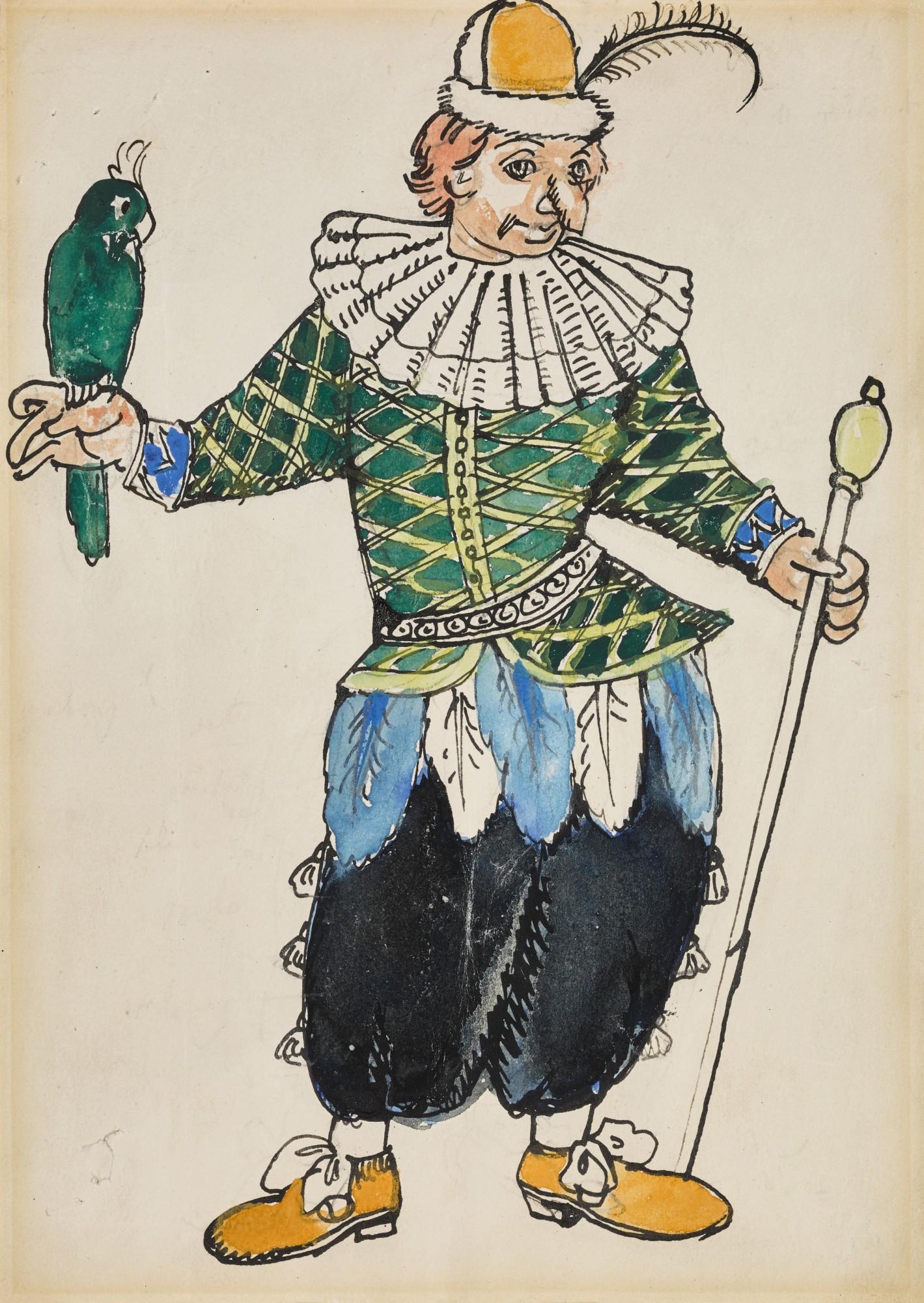 Alexander Nikolaevich Benois - Two Costume Designs for Le Coq d\'Or