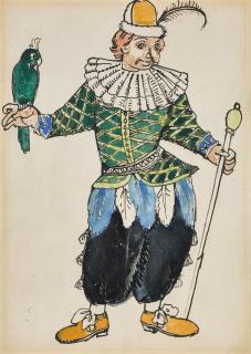 Alexander Nikolaevich Benois - Two Costume Designs for Le Coq d\'Or