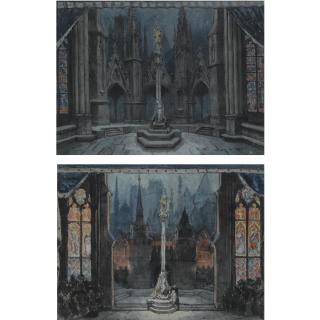 Alexander Nikolaevich Benois - Two Studies For A Production Of Jeanne D\'Arc Au Bûcher