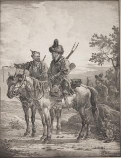 Alexander Orlovsky - Two Bashkirs on horseback; and Two Cossacks on horseback