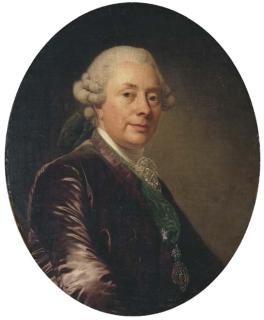 Alexander Roslin - Portrait Of A Gentleman, Bust-Length, In A Velvet Jacket With A Green Medal-Ribbon