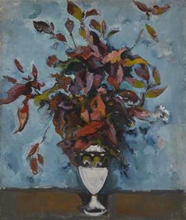 Alexander Vasilievich Kuprin - Autumn Bouquet Against Blue Background (Krylatskoe)