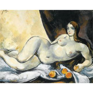 Alexander Vasilievich Shevchenko - Reclining Nude With Apples