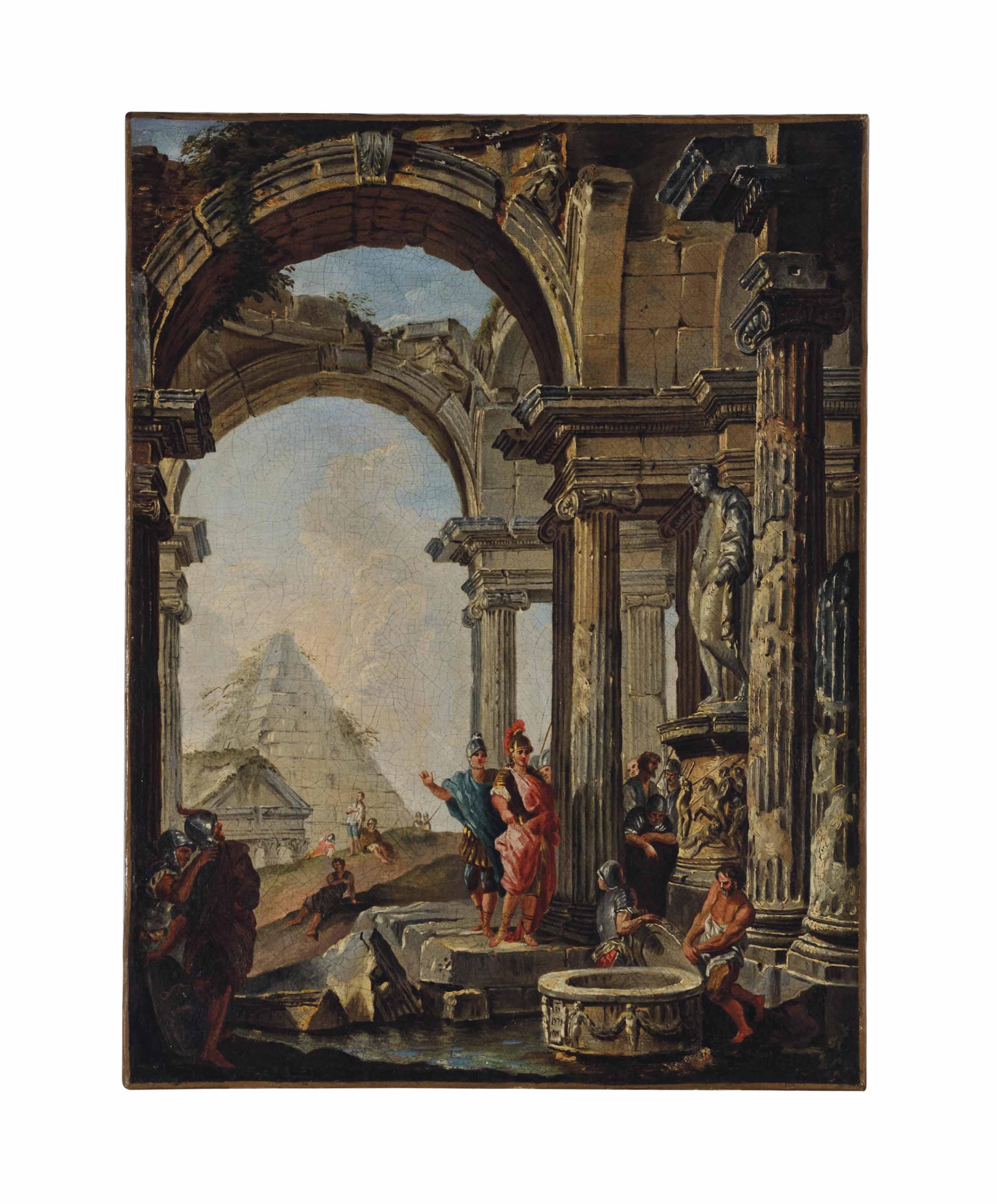 Alexander visiting the tomb of Achilles