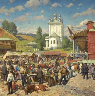 Alexander Vladimirovich Makovsky - Market Day In Plyos