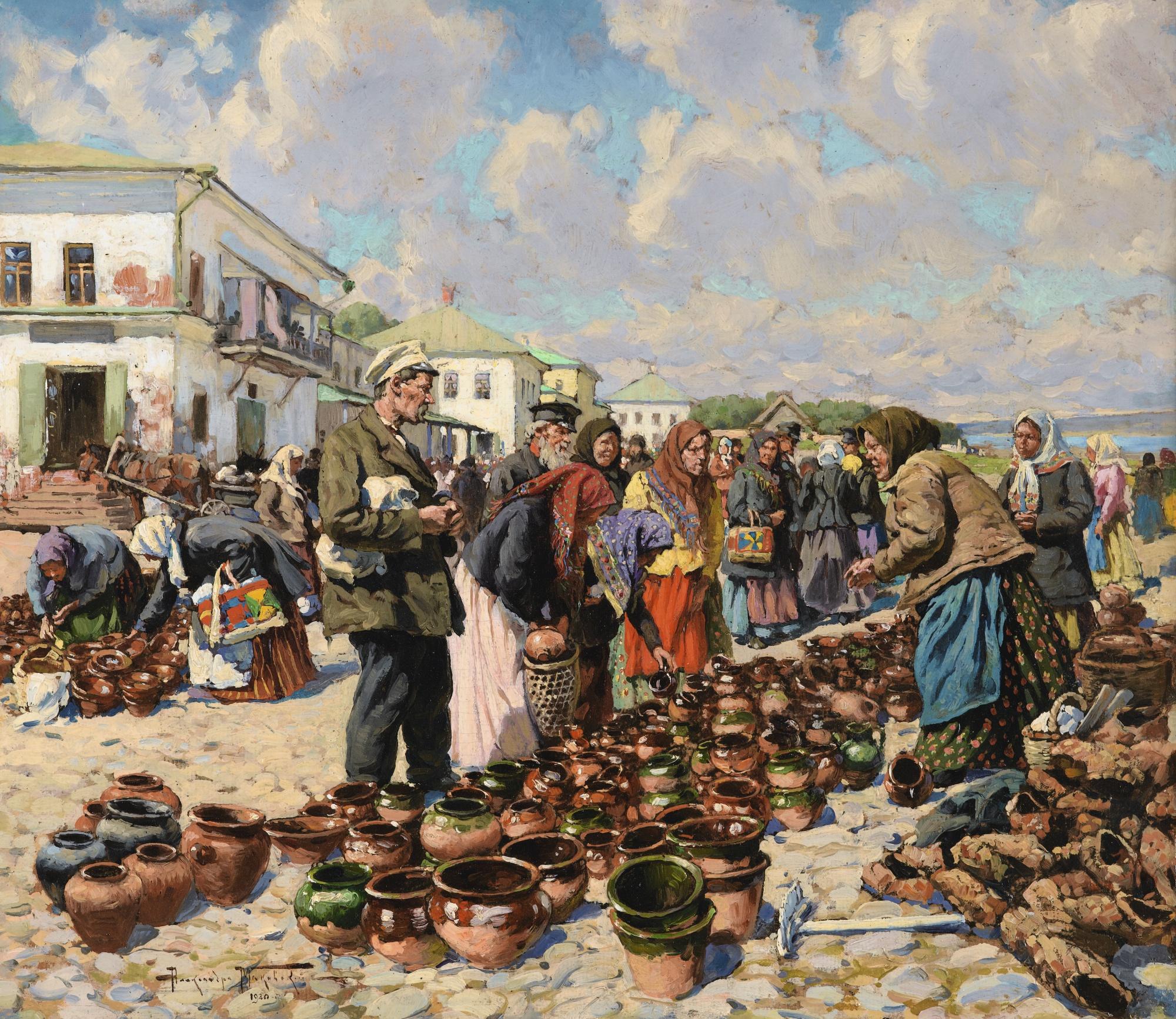 Alexander Vladimirovich Makovsky - Market Scene