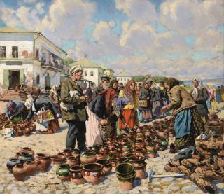 Alexander Vladimirovich Makovsky - Market Scene