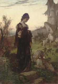 Alexander Von Liezen-Mayer - A stroll in the churchyard