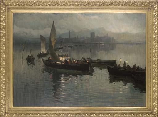 Alexander Wallace Rimington, R.B.A. - Taking the sacrament to a sick person, Trau, Dalmatia