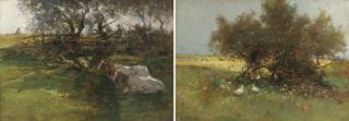 Alexander Wellwood Rattray, R.S.W., A.R.S.A. - In the shade; and Harvest time