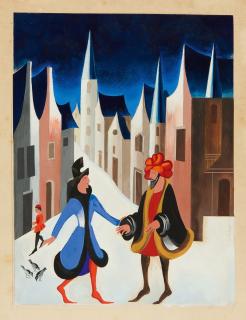 Alexandra Exter - Begegnung in einer Straße.