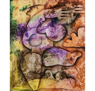 Alexandra Nechita - Bolero II 36 x 30 in. (91.4 x 76.2 cm) framed 46 x 39 3/4 x 1 7/8 in.