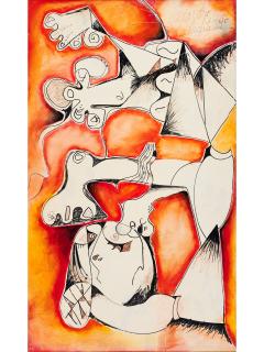 Alexandra Nechita - Sky Diver II 60 x 36 in. (152.4 x 91.4 cm) framed 67 1/2 x 43 1/2 x 3 3/4 in.
