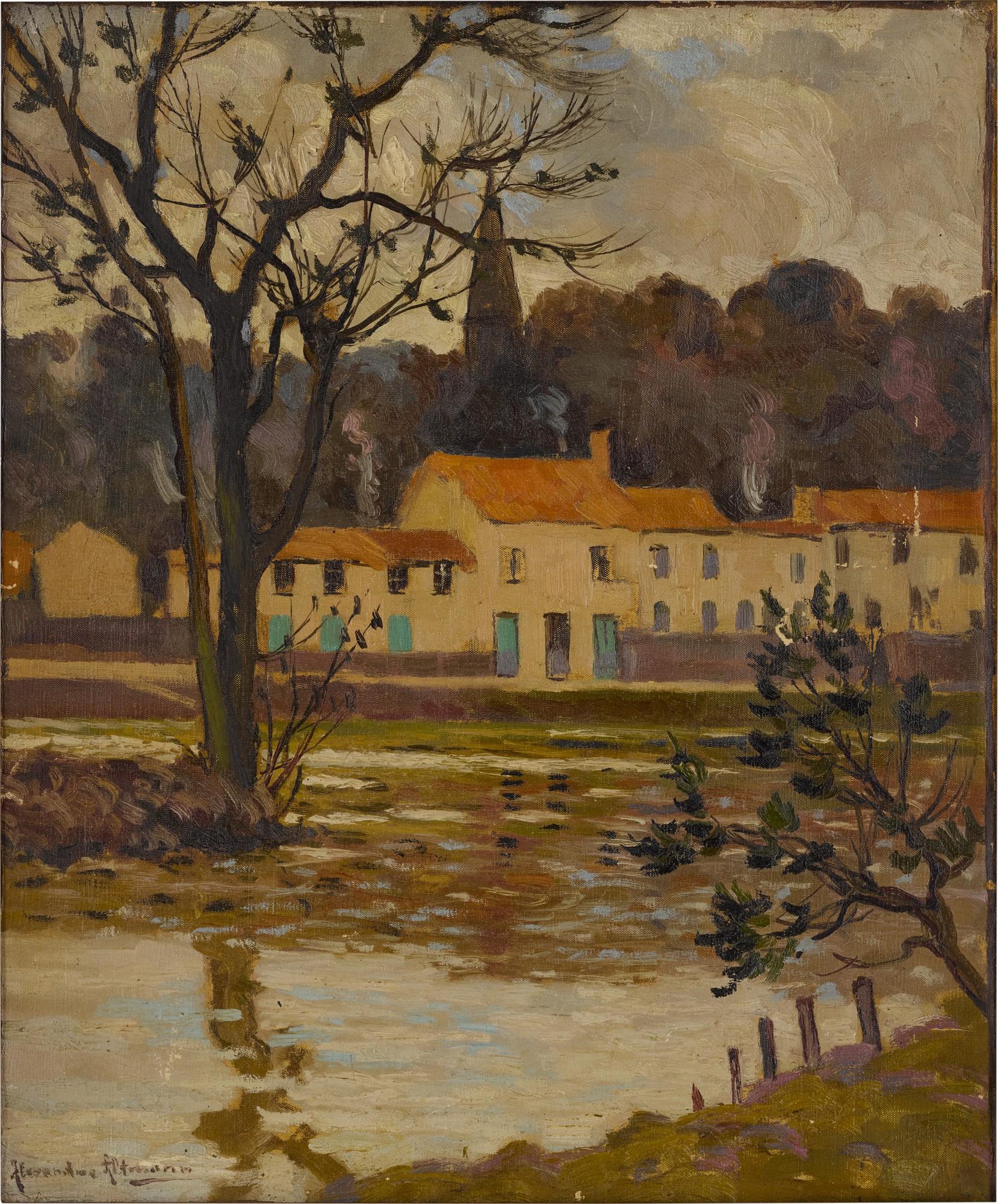 Alexandre Altmann - A Winter Afternoon at the Water\'s Edge