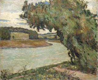 Alexandre Altmann - On the riverbank at dusk