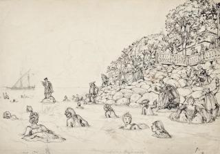 Alexandre Benois - Bathing at Peterhof