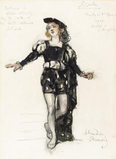 Alexandre Benois - Costume design for \'Giselle\': Vaslav Nijinsky as Comte Albrecht