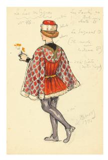 Alexandre Benois - Five costume designs for \'Le lac des cygnes\'