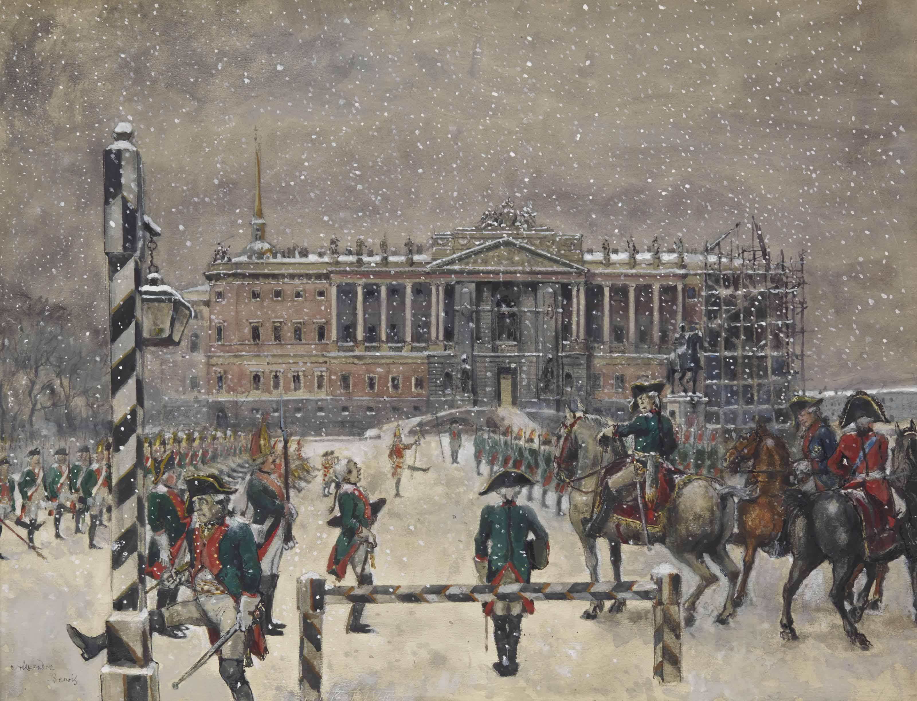 Alexandre Benois - La Revue De La Garde Passée Par L\'Empereur Paul Ier Devant Le Château Michel (6 Janvier 1801)