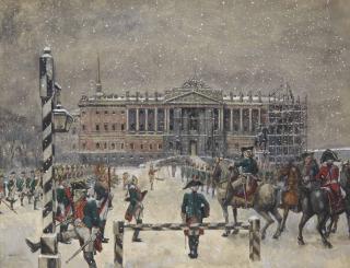 Alexandre Benois - La Revue De La Garde Passée Par L\'Empereur Paul Ier Devant Le Château Michel (6 Janvier 1801)