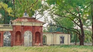 Alexandre Benois - \'Le Palais de Monplaisir, Peterhof\' 26 x 44.1cm (10 1/4 x 17 3/8in).