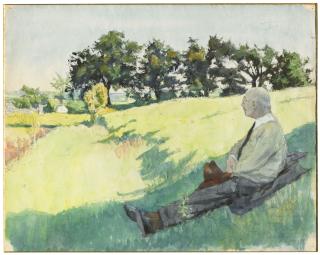 Alexandre Benois - Prince Wladimir Argutinsky-Dolgoroukoff (1874-1941) at the Abbey of St Margaret, France