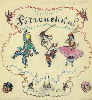 Alexandre Benois - Programme design for \'Petrouchka\'