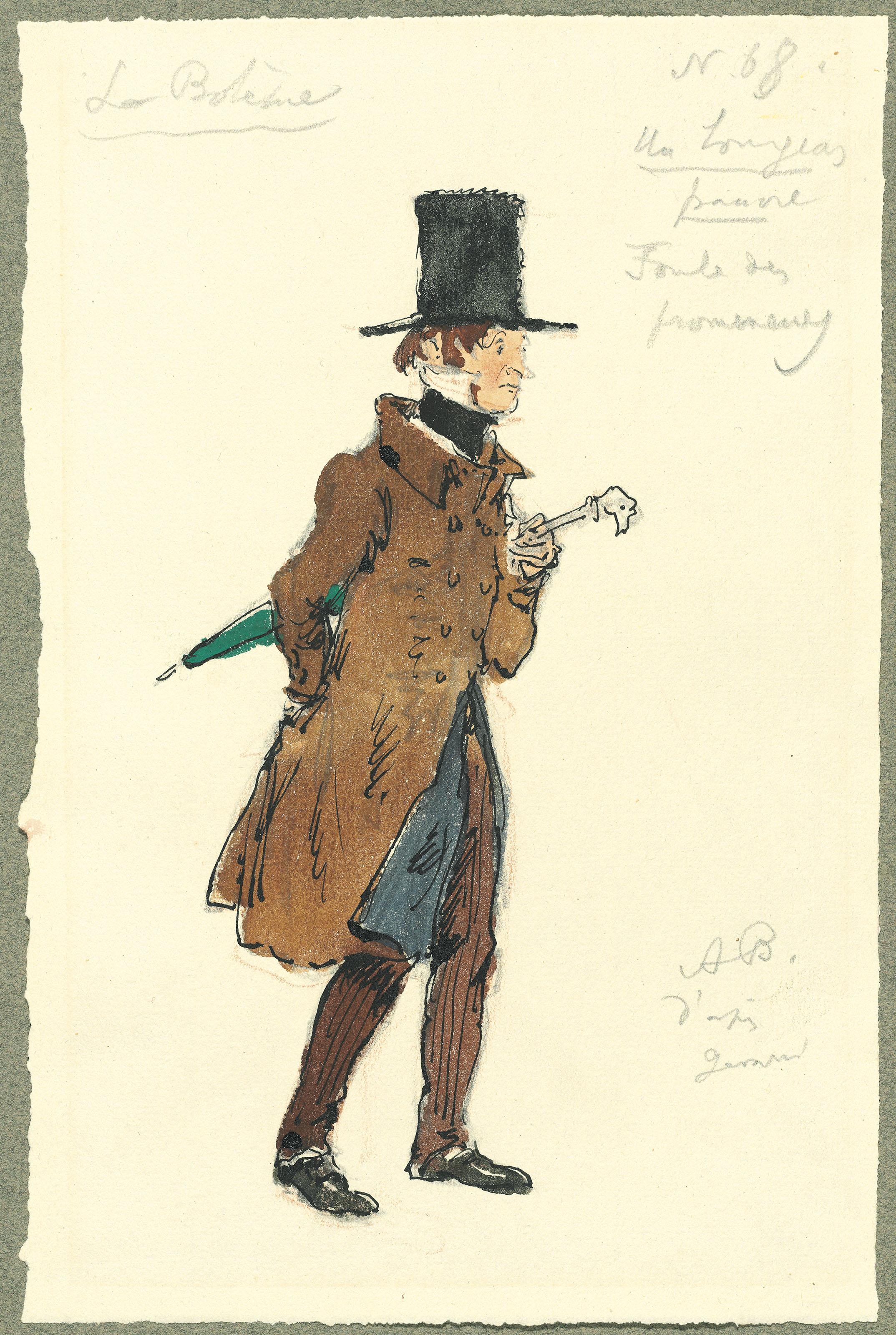Alexandre Benois - Six costume designs for \'La bohème\'