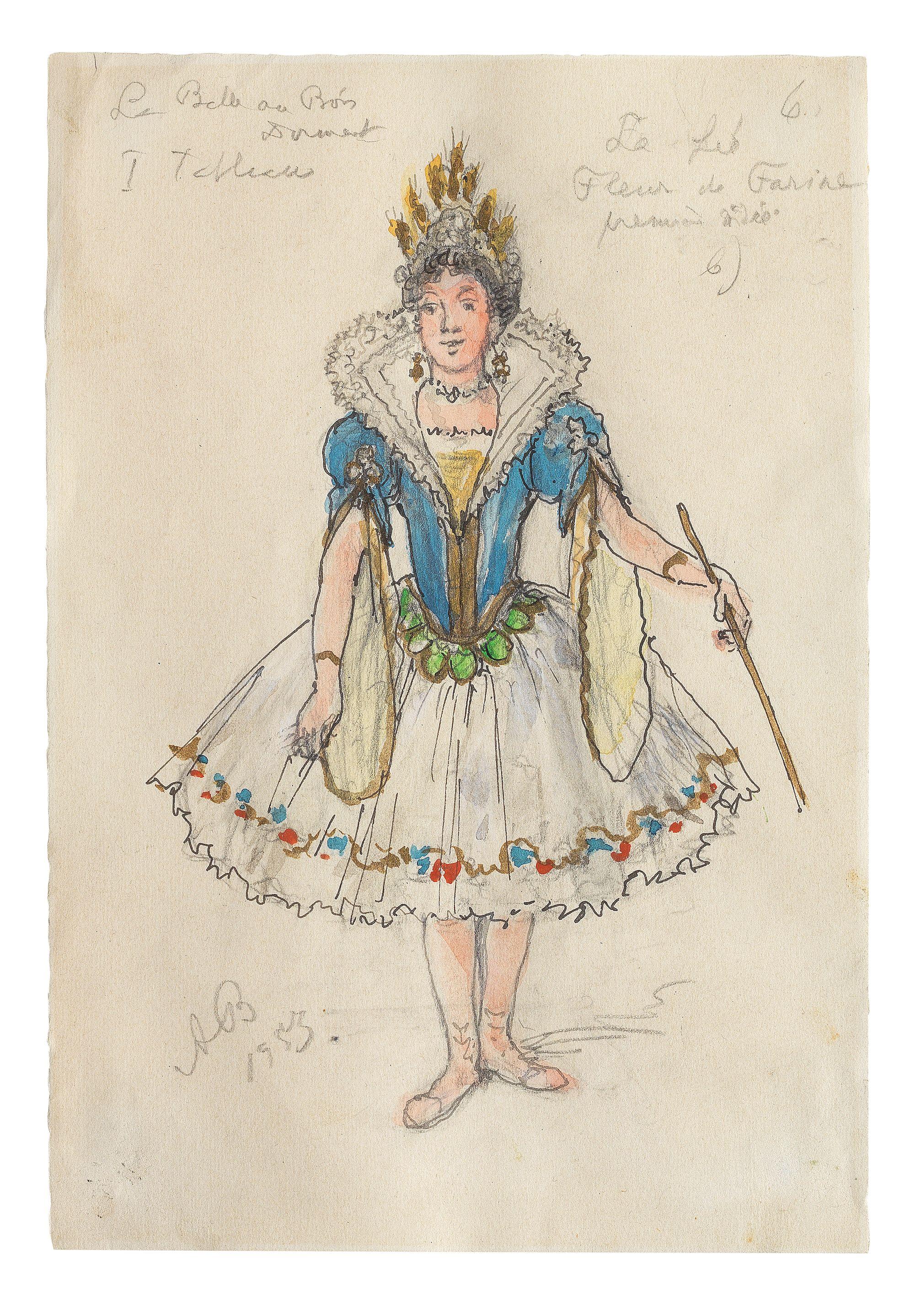 Alexandre Benois - Study of a flower fairy from \'La Belle au Bois Dormant\'