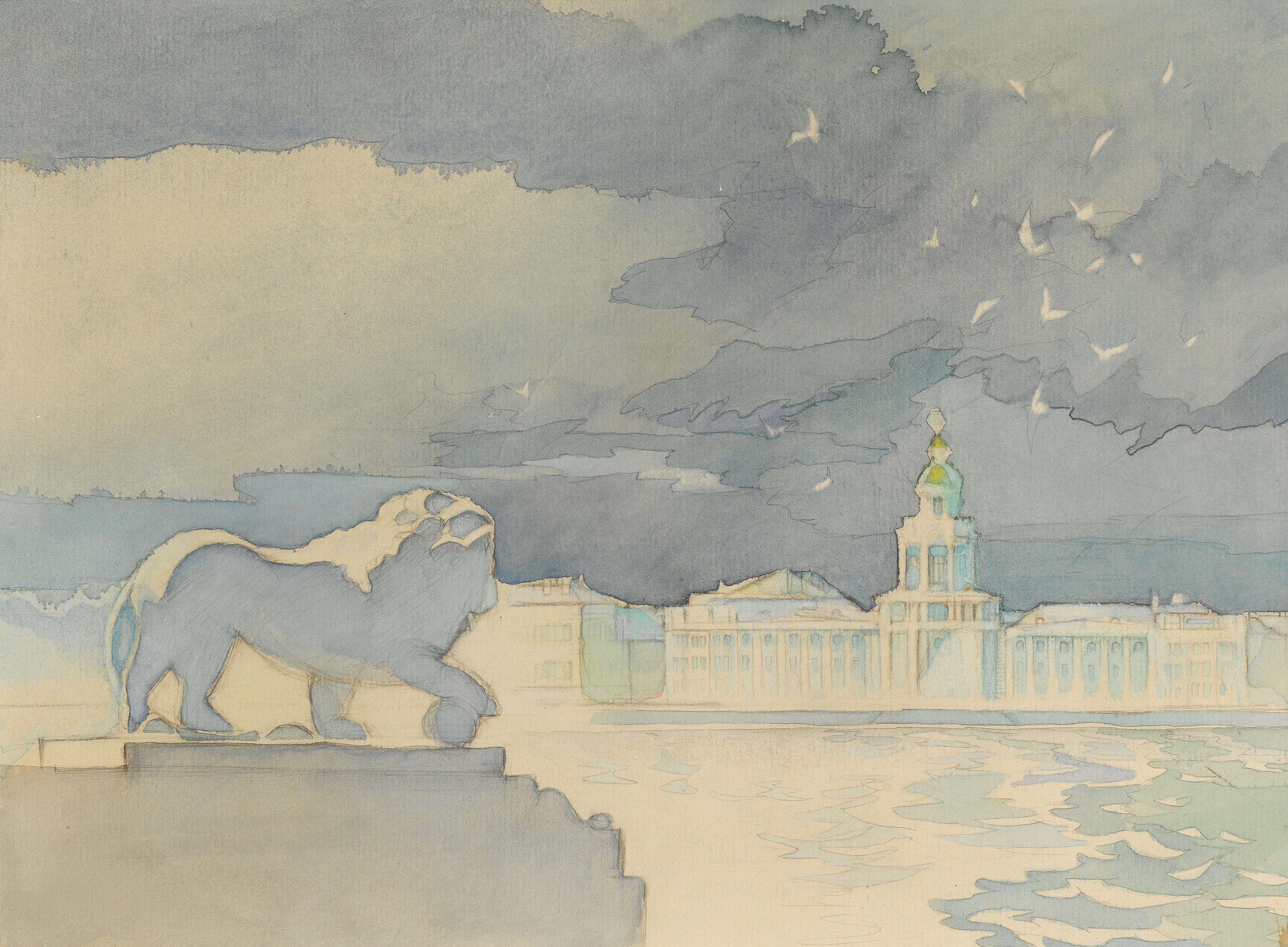 Alexandre Benois - The Kunstkammer in St. Petersburg