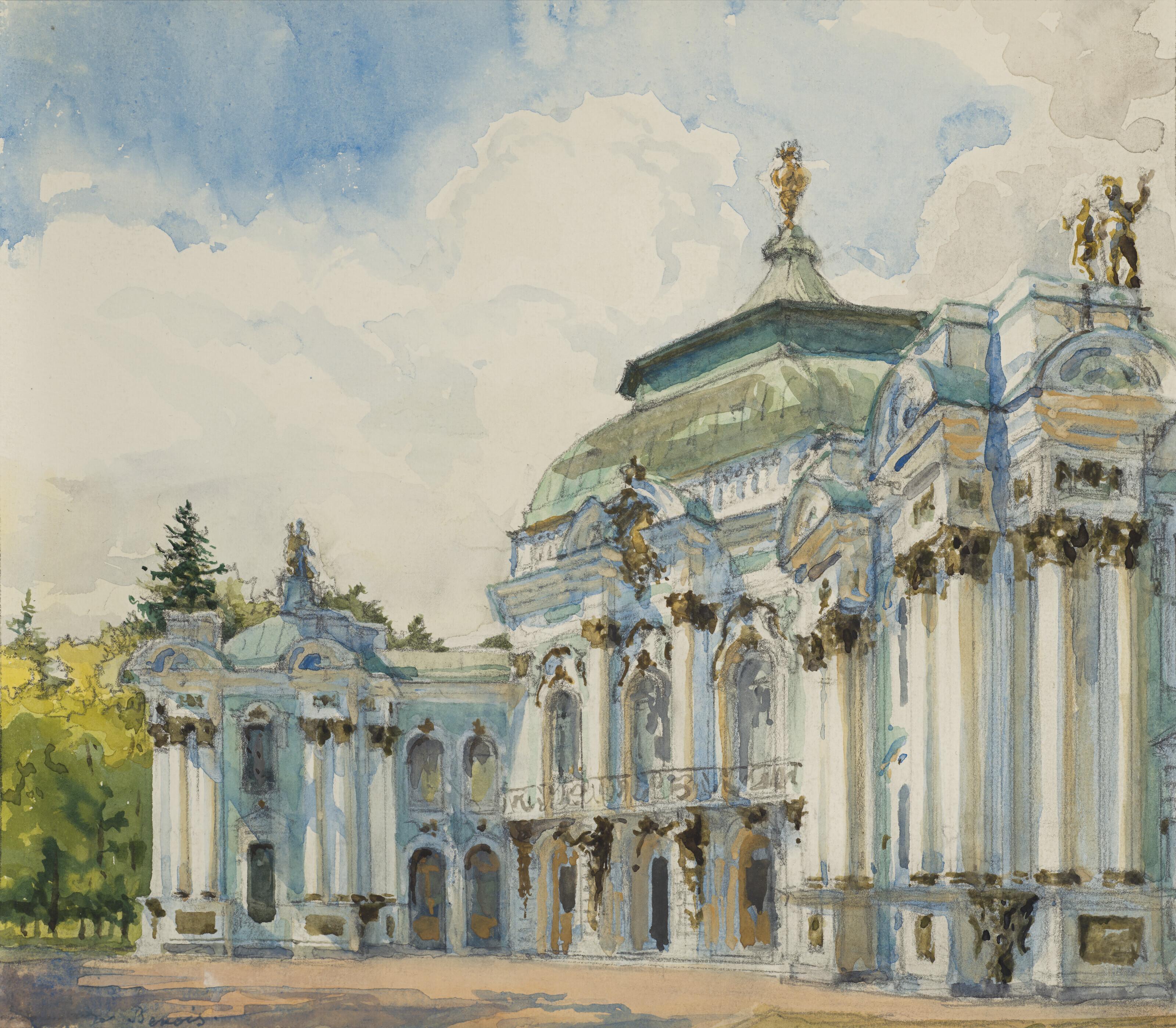 Alexandre Benois - Tsarskoe Selo. Le pont en croix chinois; et Tsarskoe Selo. L’Ermitage