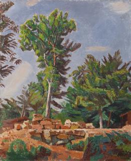 Alexandre Blanchet - Paysage De Ruines Avec Des Arbres