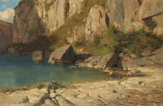 Alexandre Calame - Bei Flüelen am Vierwaldstättersee, 1854