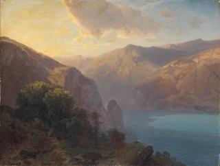 Alexandre Calame - Près De Seelisberg: A View Of Lac De Lucerne Seen From The Seelisberg, Switzerland