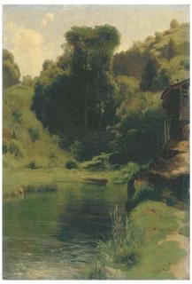 Alexandre Calame - Un étang près de Brunnen