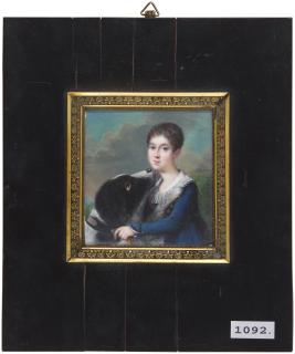 Alexandre Delatour - Portrait of boy with his dog, circa 1827