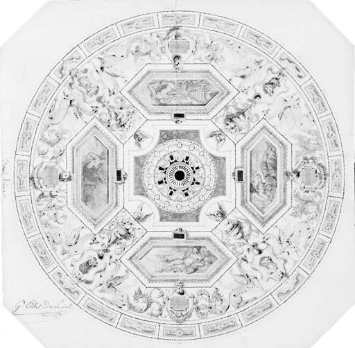 Alexandre-Denis Abel de Pujol - Design for the decoration of a cupola in a theatre
