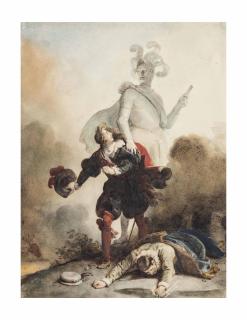 Alexandre-Évariste Fragonard - Don Juan et Leporello rencontrent la statue du Commandeur au cimetière