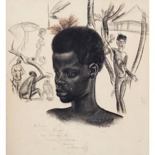 Alexandre Evgenievitch Iacovleff - Buste De Jeune Africain