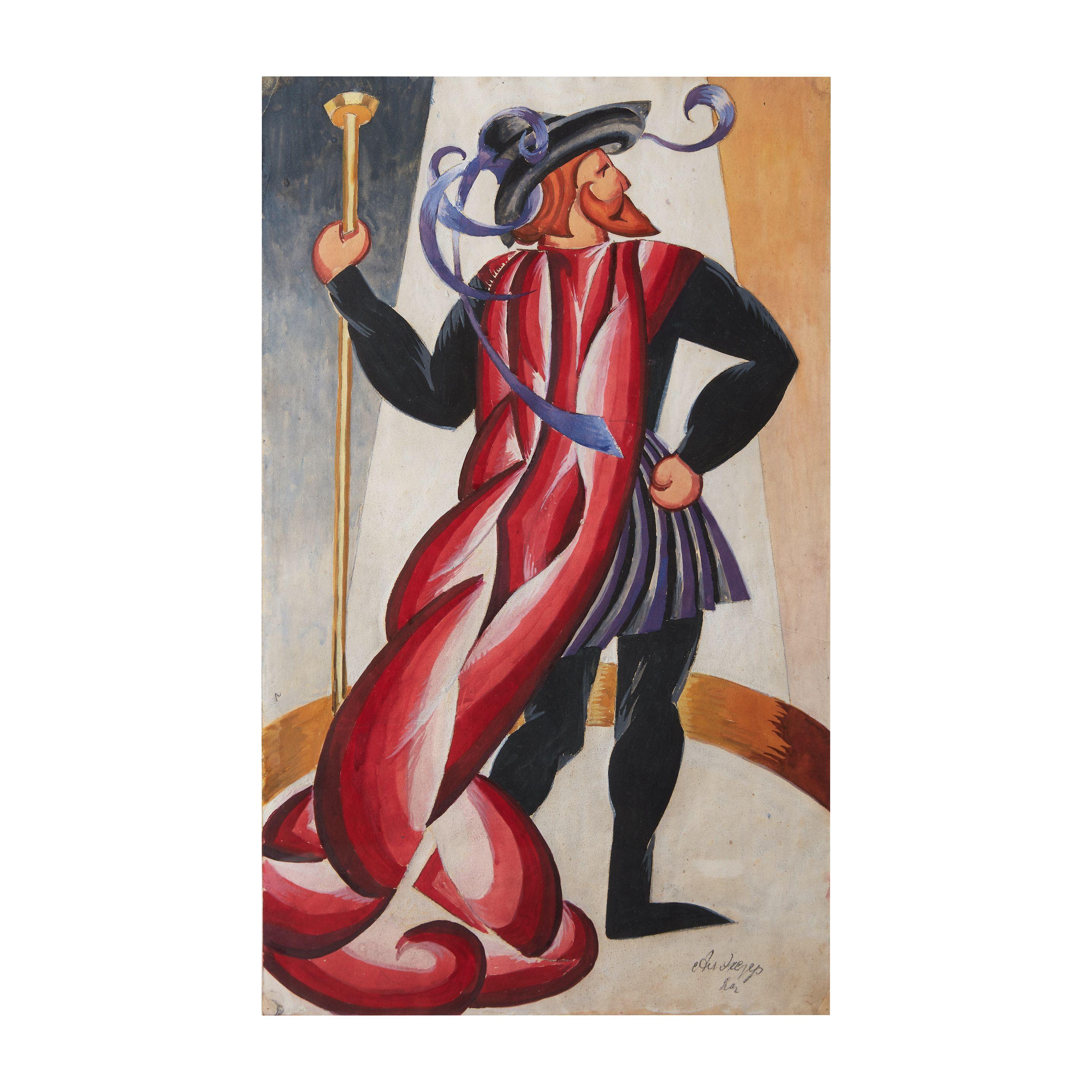 Alexandre Exter - Dessin préparatoire d\'un costume pour Roméo et Juliette