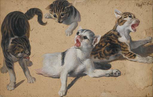 Alexandre-François Desportes - Quatre chatons